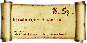 Windberger Szabolcs névjegykártya