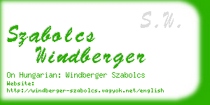 szabolcs windberger business card